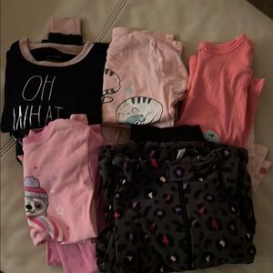 Pink and Black Pajama Sets with Cute Animal Design